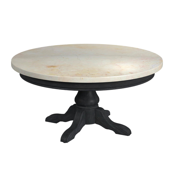 Butler Specialty Danielle Marble Coffee Table - Elegant Round Design With Hand-carved Base For Modern Living Spaces Black Marble,Mahogany Wood,Plywood 5516432-butler
