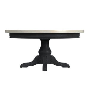 Butler Specialty Danielle Marble Coffee Table - Elegant Round Design With Hand-carved Base For Modern Living Spaces Black Marble,Mahogany Wood,Plywood 5516432-butler