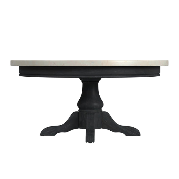 Butler Specialty Danielle Marble Coffee Table - Elegant Round Design With Hand-carved Base For Modern Living Spaces Black Marble,Mahogany Wood,Plywood 5516432-butler