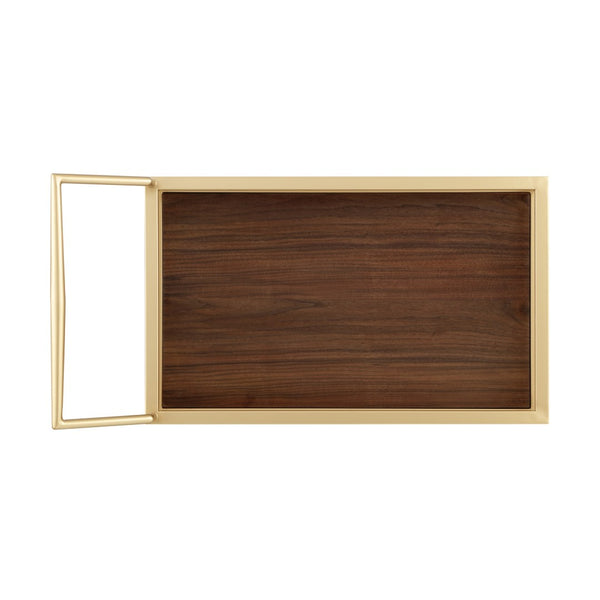 Homeroots 33" Elegant Gold And Brown Iron Wood Rolling Bar Cart – Stylish, Durable Design For Modern Entertaining!   551673