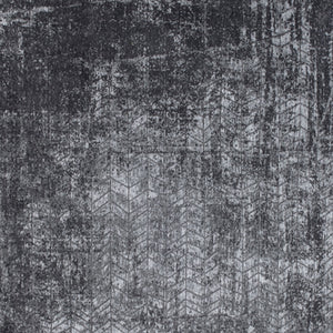 Homeroots 10' Black And Gray Chevron Non Skid Area Rug  100% Pet 551682