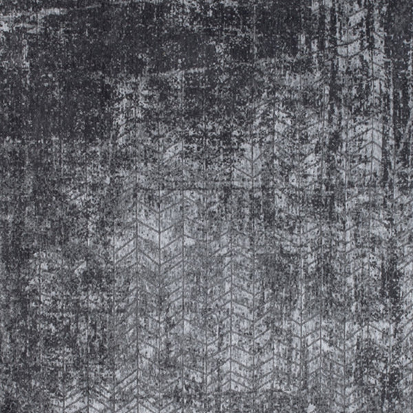 Homeroots 10' Black And Gray Chevron Non Skid Area Rug  100% Pet 551682