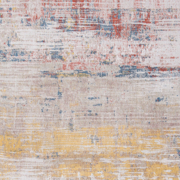 Homeroots 10' White Abstract Non Skid Area Rug  100% Pet 551683