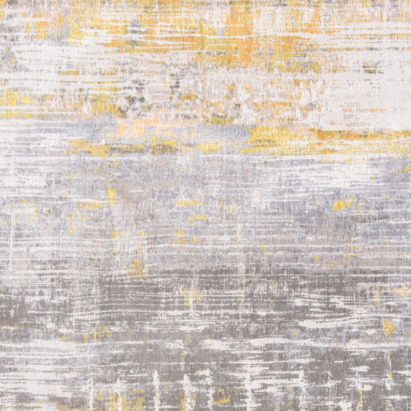 Homeroots 10' Gray And Yellow Abstract Non Skid Area Rug  100% Pet 551684