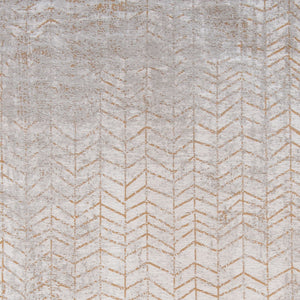 Homeroots 10' Gray And Yellow Chevron Non Skid Area Rug  100% Pet 551687