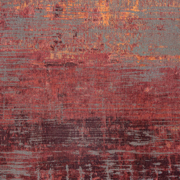 Homeroots 10' Red And Gray Abstract Non Skid Area Rug  100% Pet 551689