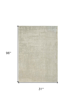 Homeroots 10' Gray And Beige Abstract Non Skid Area Rug  100% Pet 551691