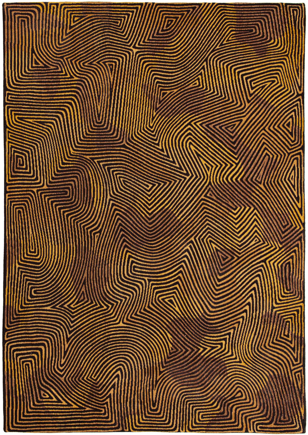Homeroots 10' Black And Gold Abstract Non Skid Area Rug  100% Pet 551701