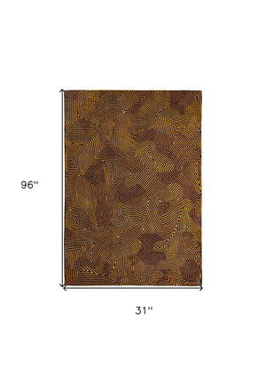 Homeroots 10' Black And Gold Abstract Non Skid Area Rug  100% Pet 551701