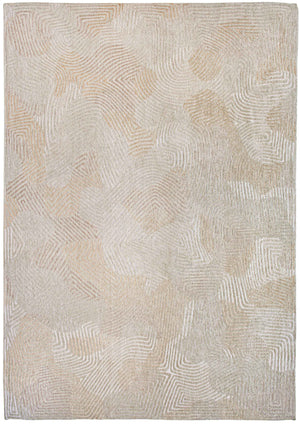 Homeroots 10' Beige And White Abstract Non Skid Area Rug  100% Pet 551703