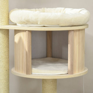 English Elm 4-layer Wall Mounted Cat Tree Shelves with Sisal Post Plush Perches Space Saving T3971P438010
