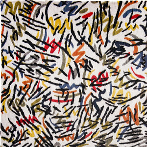 Homeroots 5' X 7' White Abstract Non Skid Area Rug  100% Pet 551709