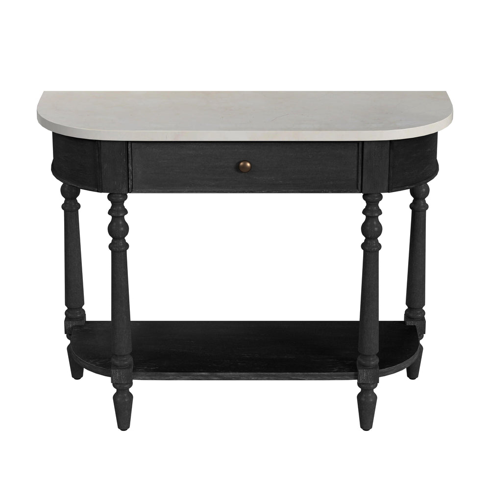 Butler Specialty Danielle Marble Console Table With One Drawer - Elegant Farmhouse Design For Timeless Living Spaces Black Marble,Mahogany Wood,Mdf,Mahogany Veneer,Plywood 5517432-butler