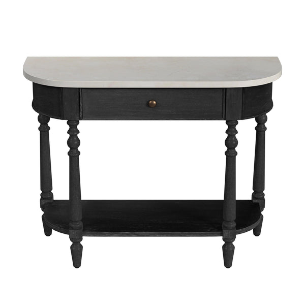 Butler Specialty Danielle Marble Console Table With One Drawer - Elegant Farmhouse Design For Timeless Living Spaces Black Marble,Mahogany Wood,Mdf,Mahogany Veneer,Plywood 5517432-butler