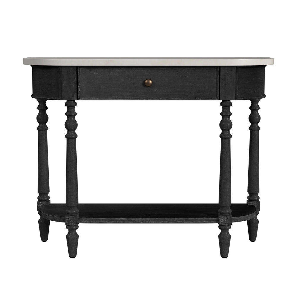 Butler Specialty Danielle Marble Console Table With One Drawer - Elegant Farmhouse Design For Timeless Living Spaces Black Marble,Mahogany Wood,Mdf,Mahogany Veneer,Plywood 5517432-butler