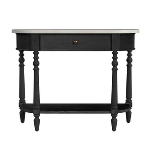 Butler Specialty Danielle Marble Console Table With One Drawer - Elegant Farmhouse Design For Timeless Living Spaces Black Marble,Mahogany Wood,Mdf,Mahogany Veneer,Plywood 5517432-butler