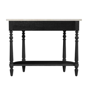 Butler Specialty Danielle Marble Console Table With One Drawer - Elegant Farmhouse Design For Timeless Living Spaces Black Marble,Mahogany Wood,Mdf,Mahogany Veneer,Plywood 5517432-butler