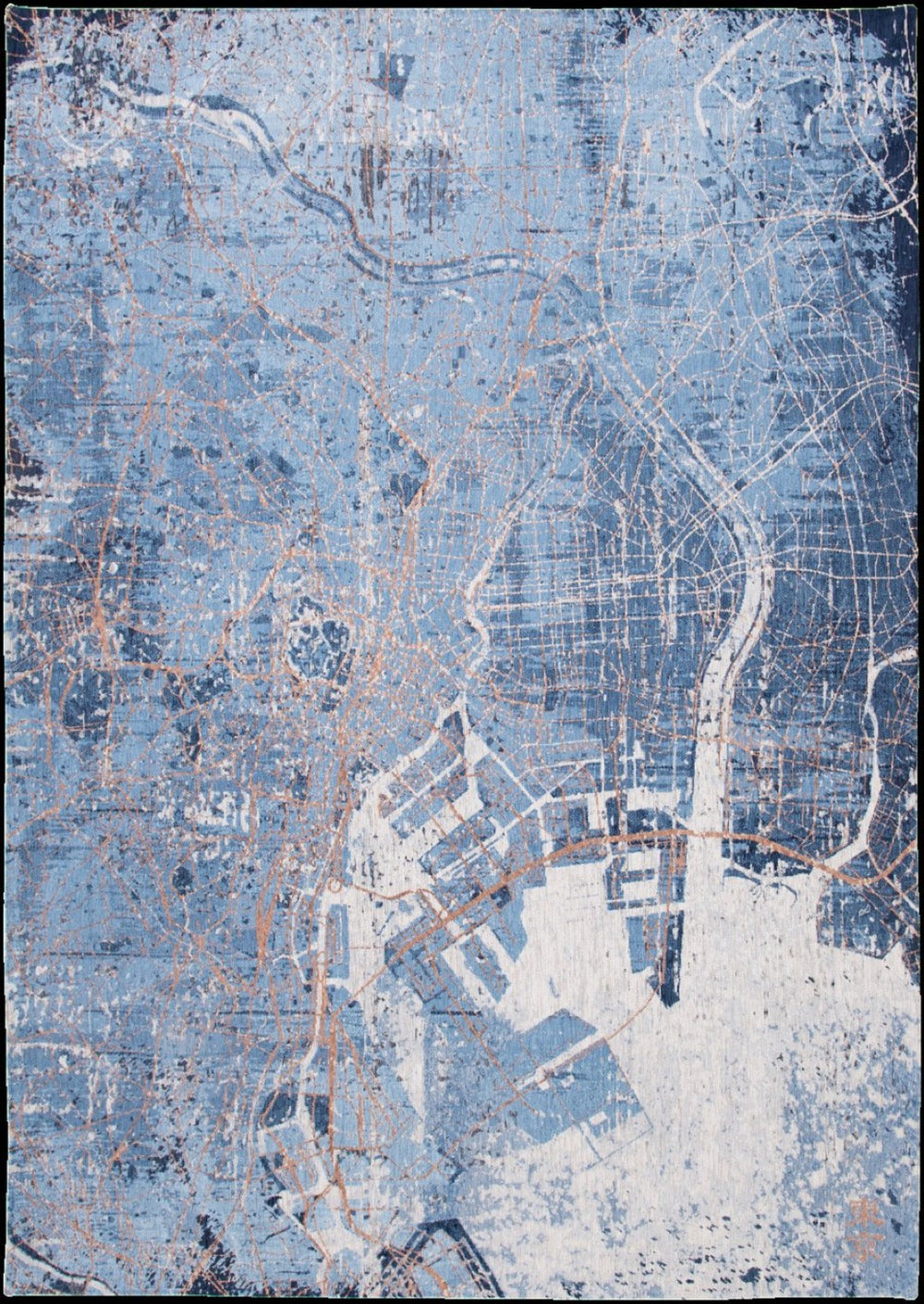 HomeRoots 5' X 7' Blue and Black Abstract Non-Skid Area Rug – Stylish, Durable, and Perfect for High-Traffic Spaces! 551752
