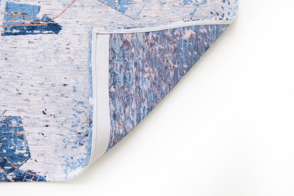 Homeroots 6' X 8' Blue And Black Abstract Non Skid Area Rug  100% Pet 551753