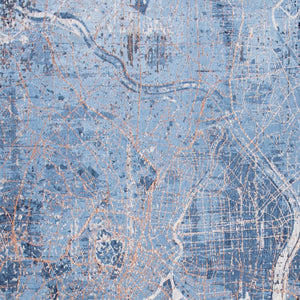 Homeroots 6' X 8' Blue And Black Abstract Non Skid Area Rug  100% Pet 551753