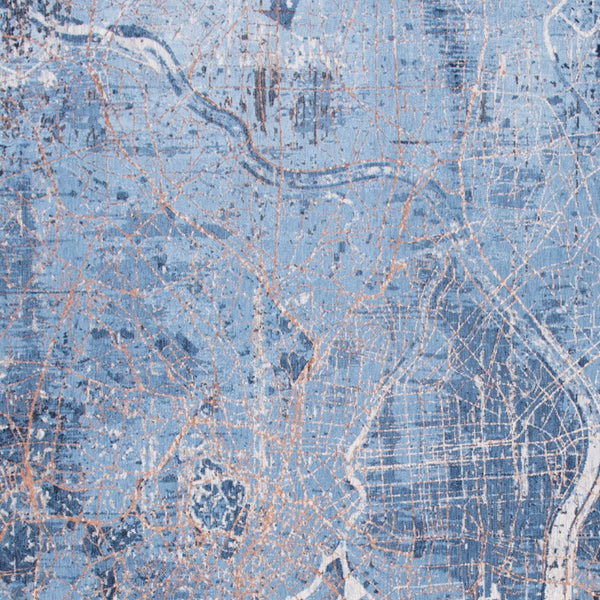 Homeroots 6' X 8' Blue And Black Abstract Non Skid Area Rug  100% Pet 551753