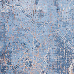 Homeroots 8' X 11' Blue And Black Abstract Non Skid Area Rug  100% Pet 551755