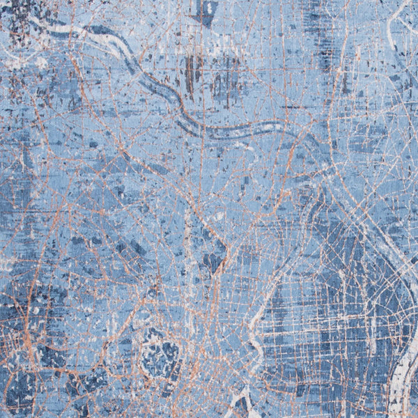 Homeroots 8' X 11' Blue And Black Abstract Non Skid Area Rug  100% Pet 551755