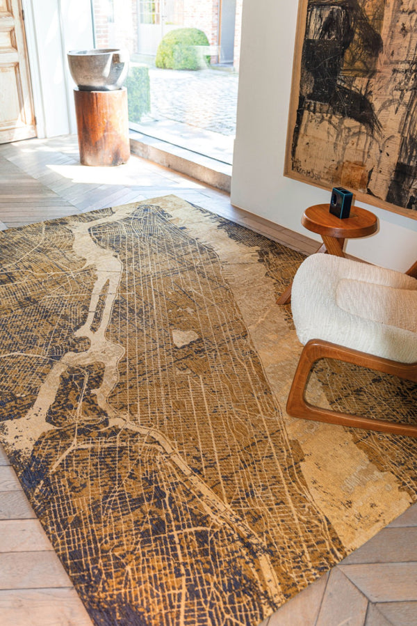 HomeRoots 3' X 5' Yellow Abstract Non-Skid Area Rug - Vibrant Modern Design for High-Traffic Spaces & Comfort 551758