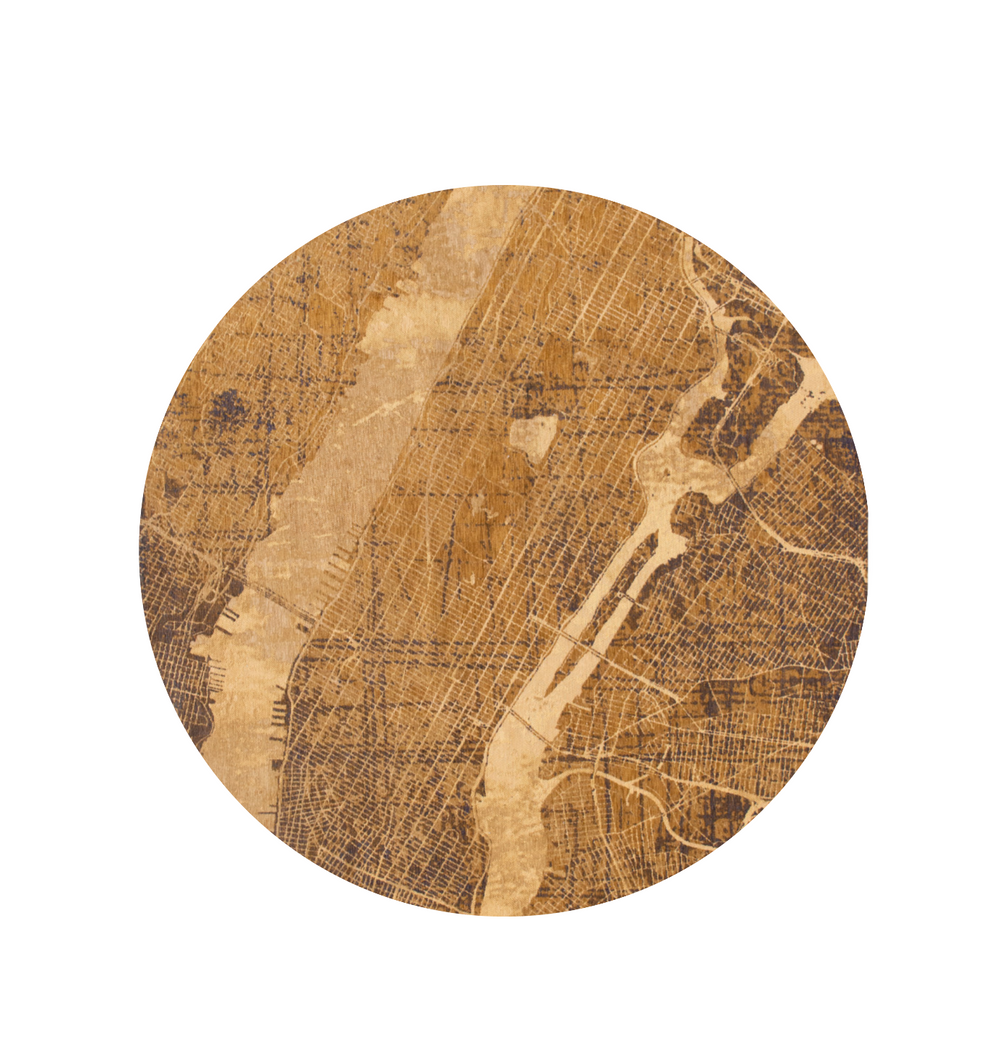 Homeroots 8' Yellow Round Abstract Non Skid Area Rug  100% Pet 551764