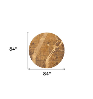 Homeroots 8' Yellow Round Abstract Non Skid Area Rug  100% Pet 551764