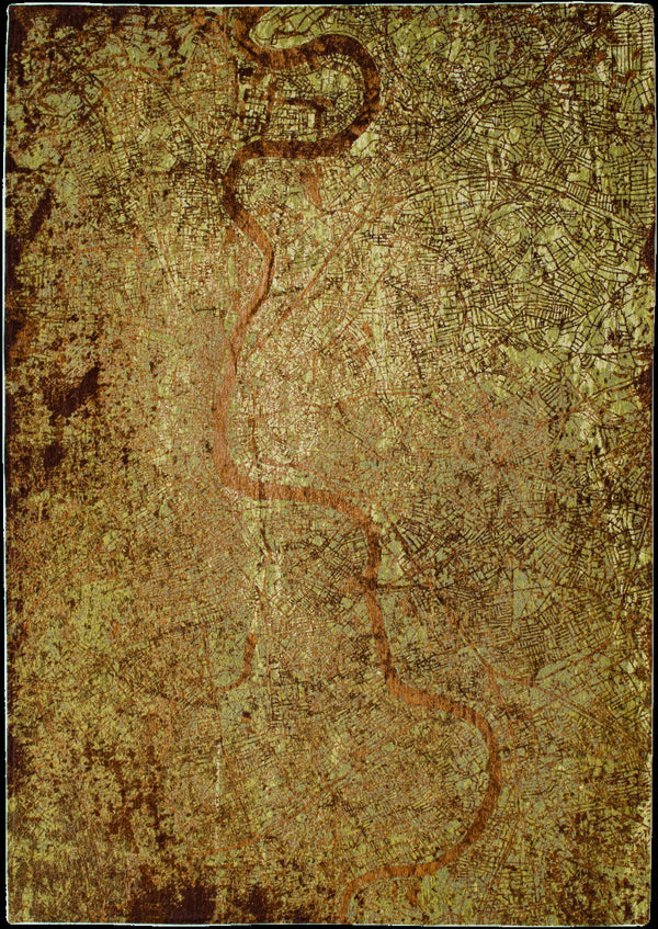 Homeroots 8' X 11' Green And Brown Abstract Non Skid Area Rug  100% Pet 551769