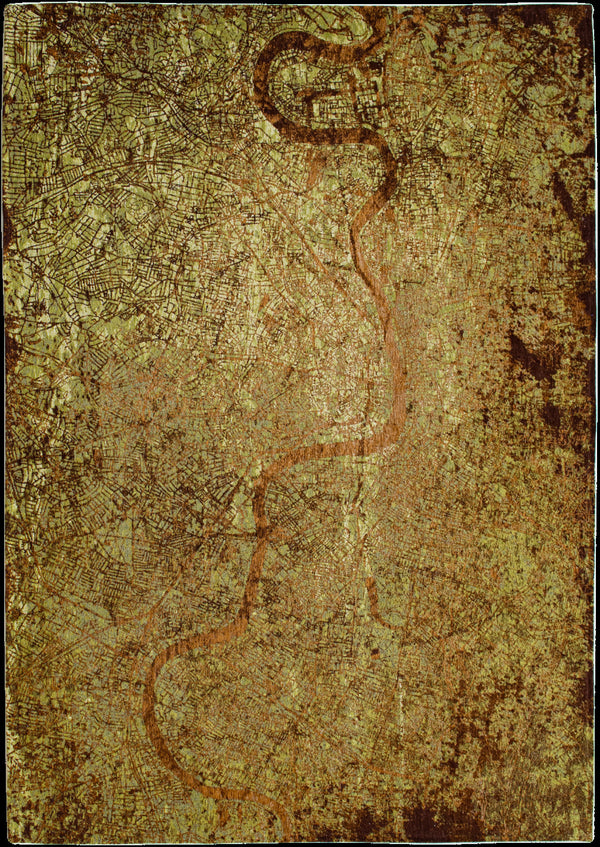 Homeroots 8' X 11' Green And Brown Abstract Non Skid Area Rug  100% Pet 551769