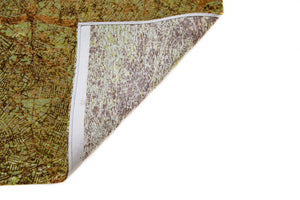 HomeRoots 9' X 13' Abstract Green and Brown Non-Skid Area Rug - Stylish Modern Design for High-Traffic Spaces 551770