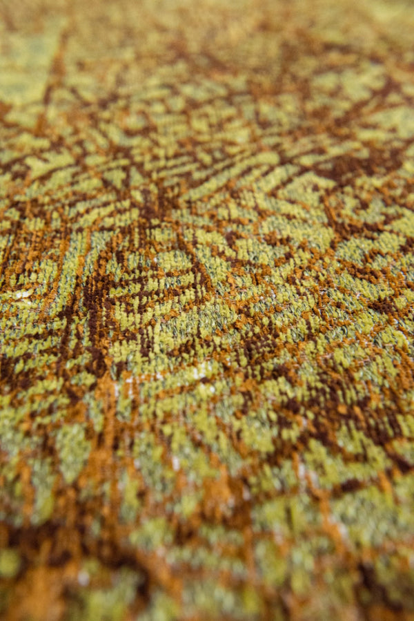 HomeRoots 9' X 13' Abstract Green and Brown Non-Skid Area Rug - Stylish Modern Design for High-Traffic Spaces 551770