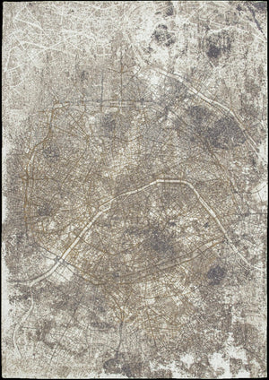 HomeRoots 9' Modern Gray and White Abstract Area Rug - Non-Skid, Durable, Low Pile for High-Traffic Spaces 551777
