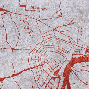 HomeRoots 9' Stylish Red and White Abstract Area Rug with Non-Skid Backing for High-Traffic Spaces, 9' x 13' 551784