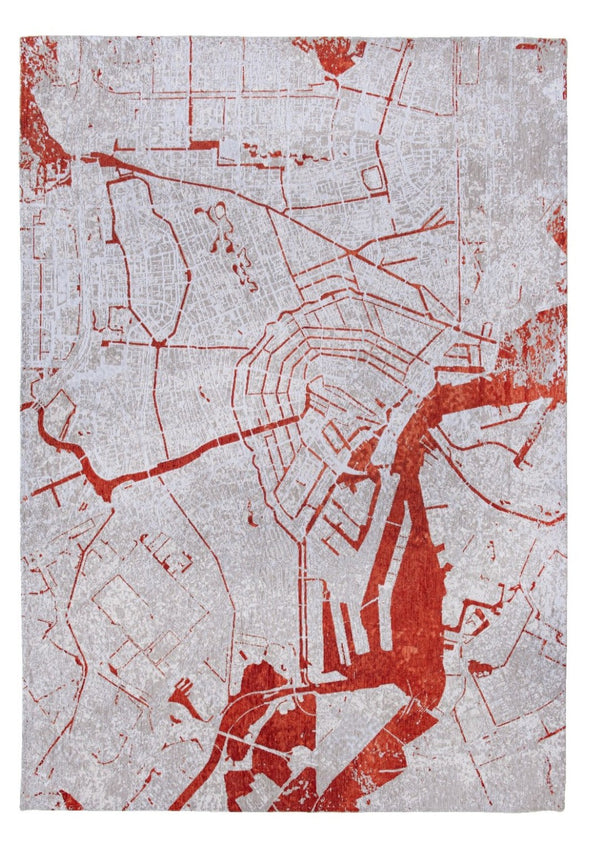 HomeRoots 9' Stylish Red and White Abstract Area Rug with Non-Skid Backing for High-Traffic Spaces, 9' x 13' 551784