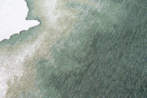 HomeRoots 3' X 5' Gray and Green Abstract Non-Skid Area Rug - Stylish, Safe, and Perfect for Small Spaces! 551802