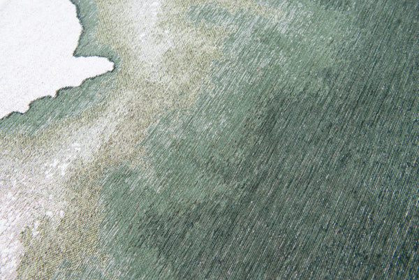 HomeRoots 6' X 8' Gray and Green Abstract Non-Skid Area Rug - Modern Comfort for Living Rooms & Bedrooms 551804