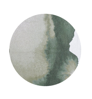 HomeRoots 8' Gray and Green Round Abstract Area Rug - Modern Non-Skid Design for Living Rooms & Bedrooms 551809