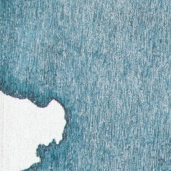 HomeRoots 3' X 5' Blue and Gray Abstract Non-Skid Area Rug – Stylish, Safe Floor Covering for Any Space 551810