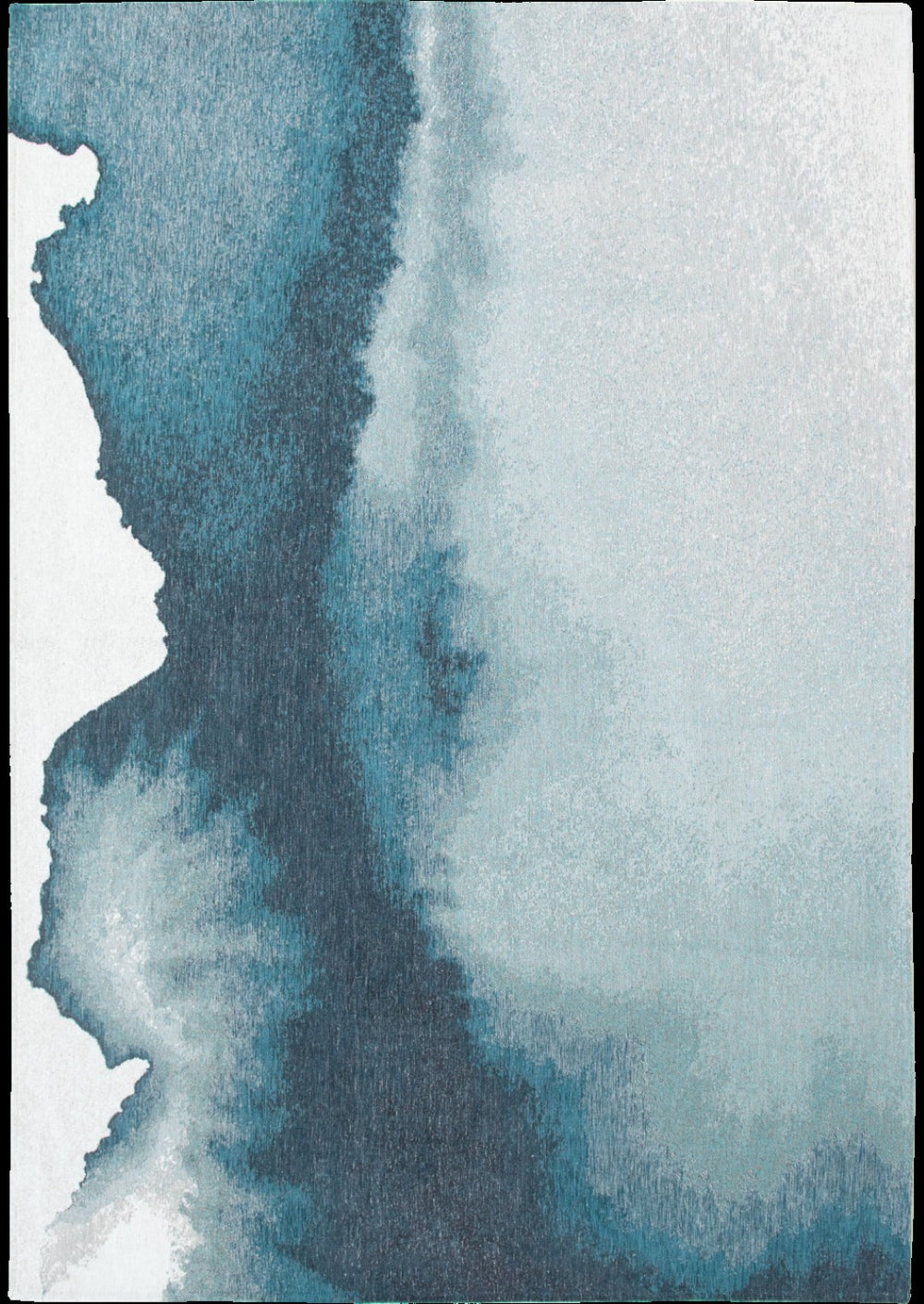 HomeRoots 9' Modern Blue and Gray Abstract Area Rug - Non-Skid, Durable for High-Traffic Spaces, Stylish Décor 551815