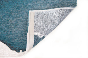 HomeRoots 9' Modern Blue and Gray Abstract Area Rug - Non-Skid, Durable for High-Traffic Spaces, Stylish Décor 551815