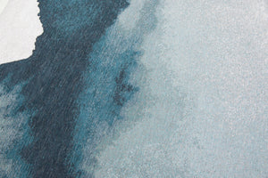 HomeRoots 9' Modern Blue and Gray Abstract Area Rug - Non-Skid, Durable for High-Traffic Spaces, Stylish Décor 551815