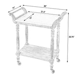 Danielle Rectangular Marble & Wood 2 Tier Bar Cart 5518415 Tan/Beige Butler Specialty