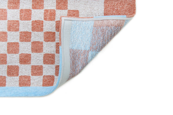 HomeRoots 3' X 5' Blue and Red Geometric Non-Skid Area Rug - Stylish, Durable, Perfect for High-Traffic Spaces! 551856