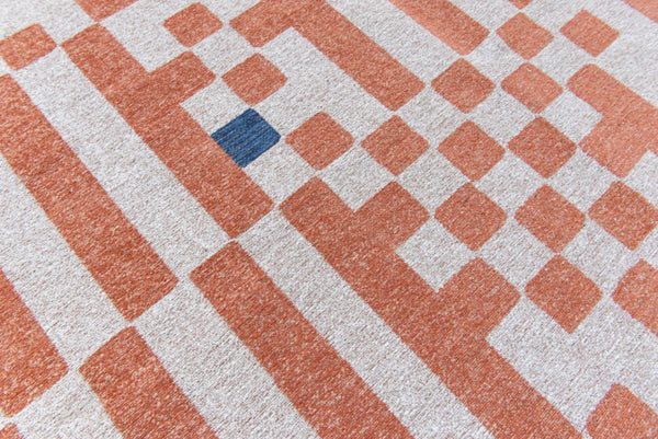 HomeRoots 3' X 5' Blue and Red Geometric Non-Skid Area Rug - Stylish, Durable, Perfect for High-Traffic Spaces! 551856