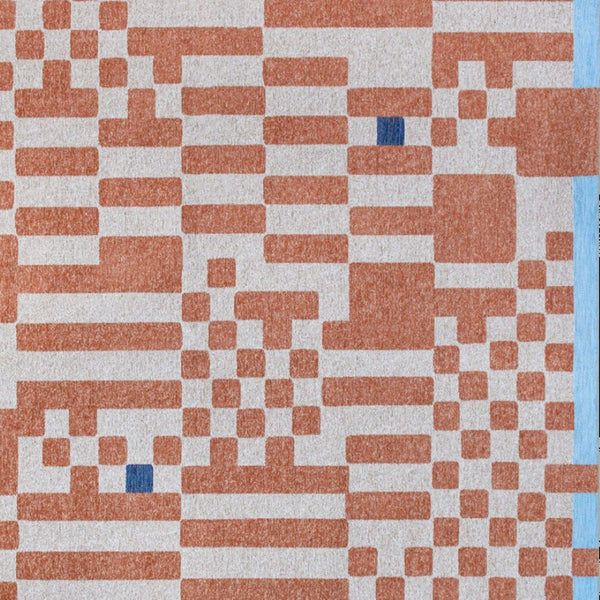 HomeRoots 3' X 5' Blue and Red Geometric Non-Skid Area Rug - Stylish, Durable, Perfect for High-Traffic Spaces! 551856