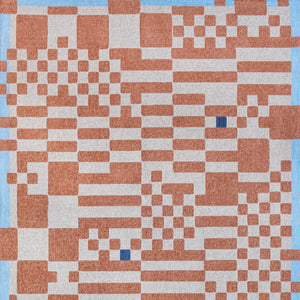 HomeRoots 3' X 5' Blue and Red Geometric Non-Skid Area Rug - Stylish, Durable, Perfect for High-Traffic Spaces! 551856