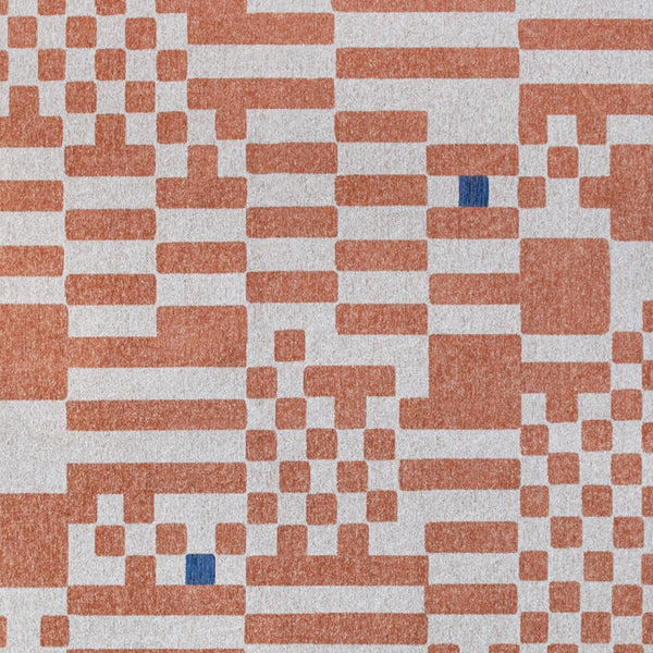 Homeroots 6' X 8' Blue And Red Geometric Non Skid Area Rug  100% Pet 551858